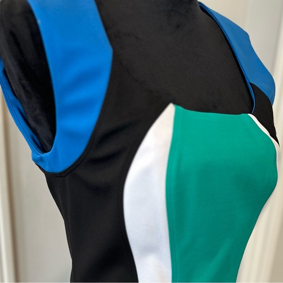 MARIA GRAZIA SEVERI Midi Dress color-blocked FITTED Women size 44 Italy - Picture 4 of 15